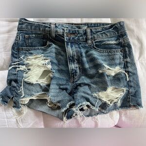 American Eagle Outfitters Distressed Denim Short - Blue Wash